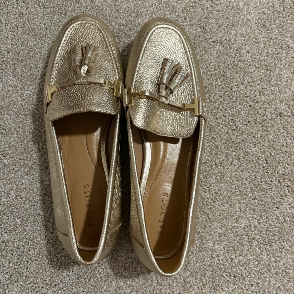 Talbots Gold Loafers with Tassel Accent (NWT) - Picture 2 of 4